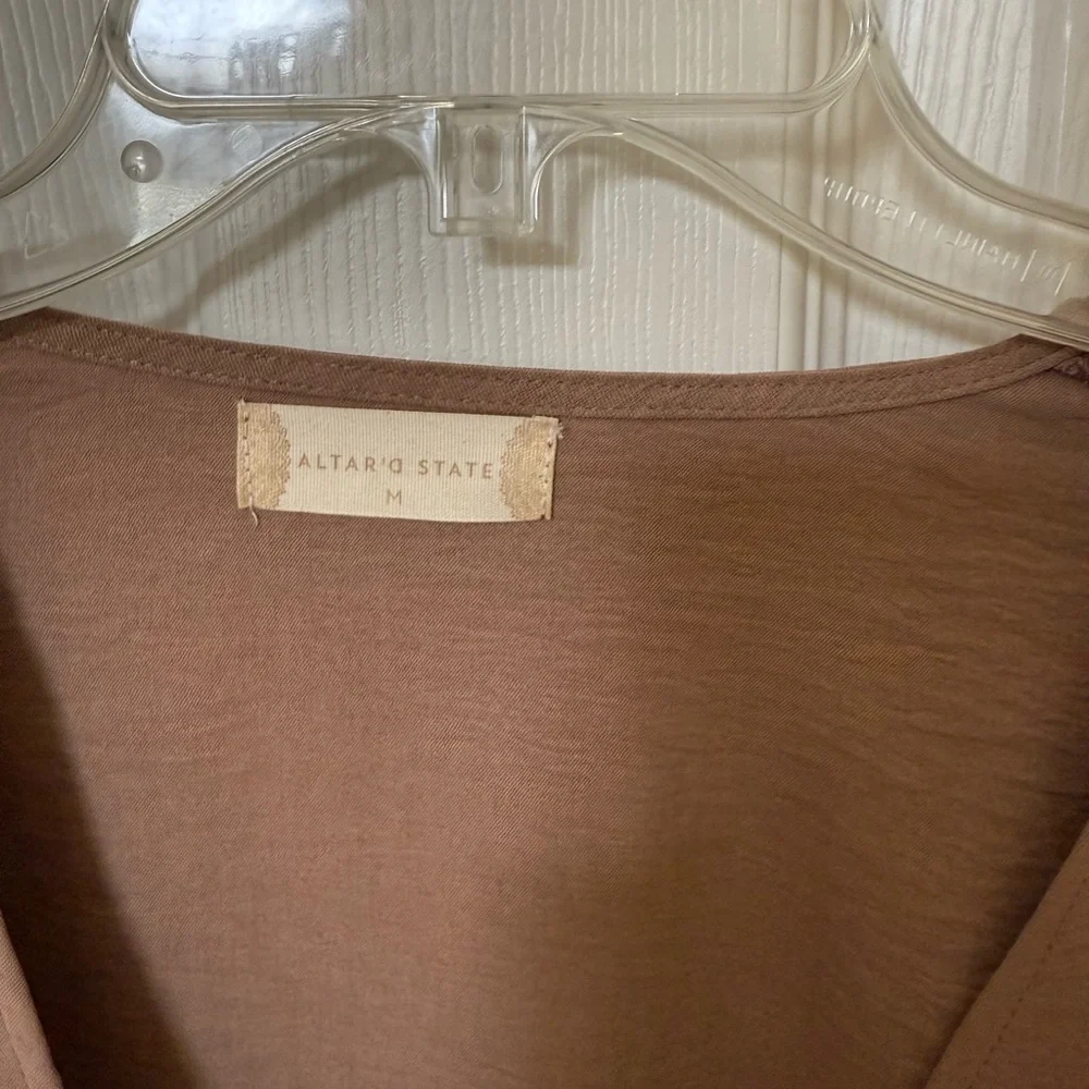 Brown Tie-Front Women's Top altard state